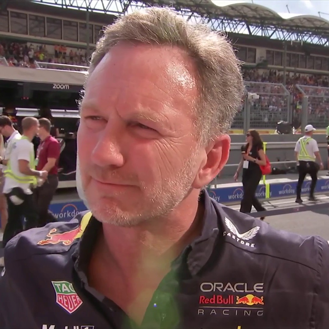 "I would say a racing incident to be honest" Christian Horner reacts to Max and Lewis' contact and Red Bull's Hungarian Grand Prix 👇