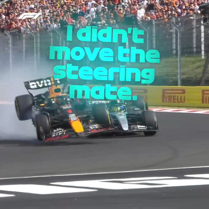 VERSTAPPEN 💥 HAMILTON A big hit which sent the Red Bull flying and ultimately ended the fight for P3 🥉 #F1 #HungarianGP