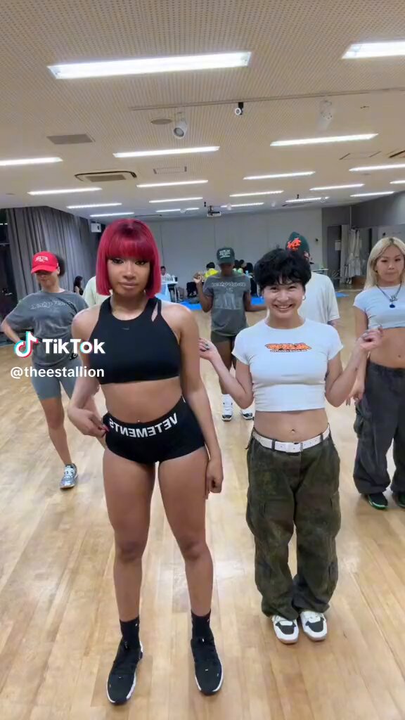 Megan Thee Stallion &amp; MONA, the creator of the ‘Mamushi’ dance, via Tik Tok.