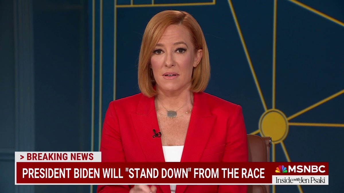 .Jen Psaki reacts LIVE on-air to news of President Biden withdrawing from the 2024 race