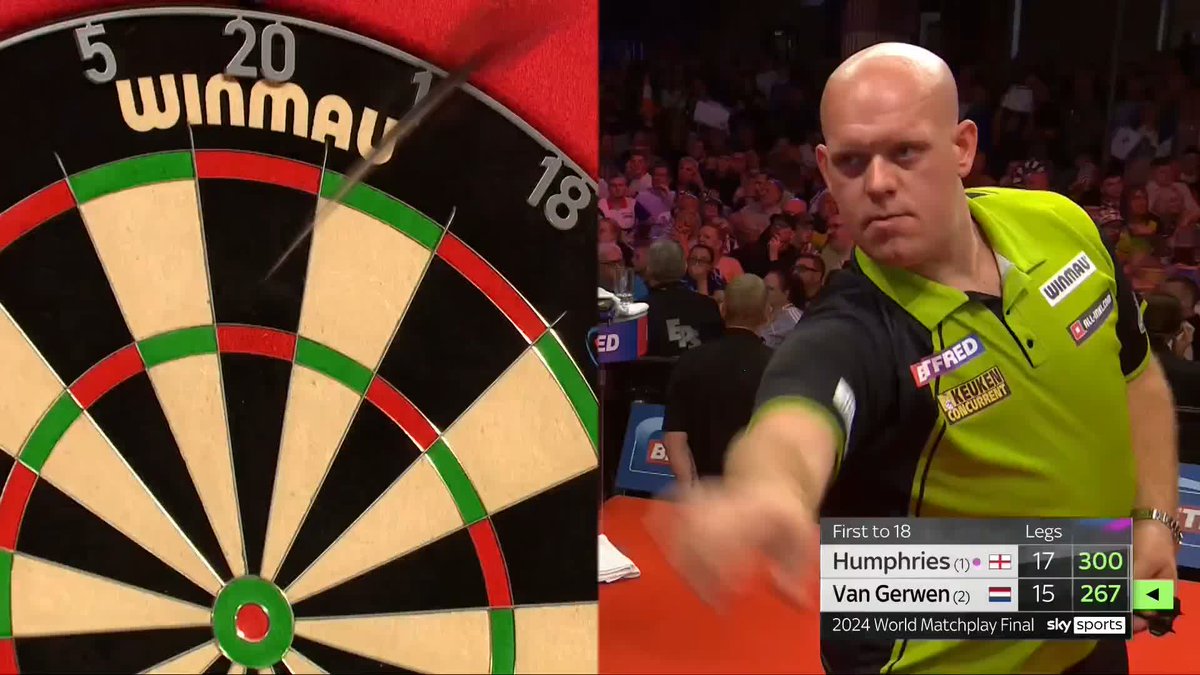 HUMPHRIES IS THE CHAMPION! 🏆 Luke Humphries beats Michael van Gerwen to win his first World Matchplay title! 👏 A double-double finish to win it! 🤯 📺 #WMDarts | Final