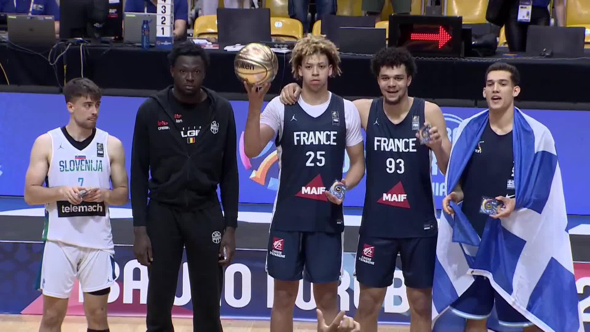 U20 EuroBasket 2024 All-Star Five: 🇸🇮 Urban Klavzar 🇫🇷 Noah Penda 🇧🇪 Nathan Missia-Dio 🇫🇷 Zacharie Perrin 🇬🇷 Vangelis Zougris