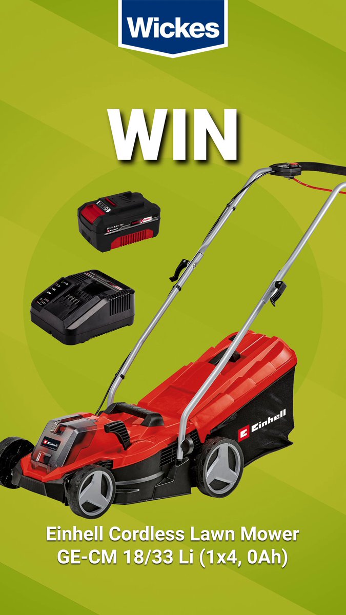 We're giving away an Einhell GE-CM 18/33 Li Cordless Lawnmower Kit! To enter: 1. Follow @wickes and @einhelluk 2. Like this post 3. Tag someone who would love this prize Multiple entries allowed; each comment/tag counts as one entry. Ends 29/07. T&Cs in our bio.