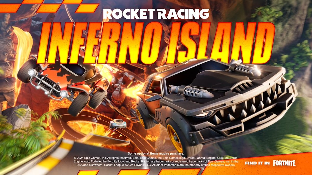 Set the track ablaze. Lights out for Neon Rush. Inferno Island unlocks tomorrow 🌋