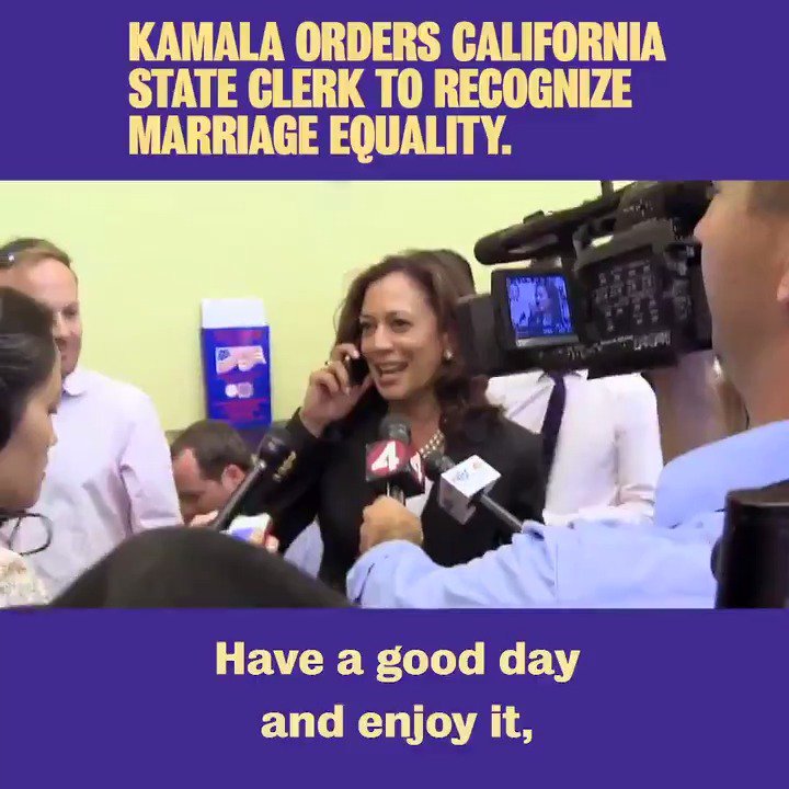 BREAKING: In a newly resurfaced clip, then Attorney General Kamala Harris orders California State Clerk to recognize marriage equality in California. Kamala Harris has always been for the people. Retweet so all Americans see this powerful video.