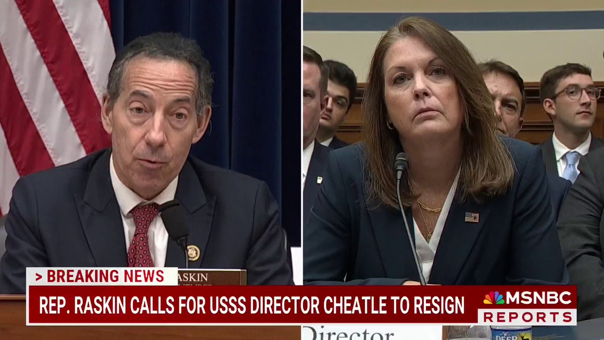 BREAKING: Rep. Comer and Rep. Raskin have called for Secret Service Director Cheatle to resign after the failed assassination attempt on Donald Trump.