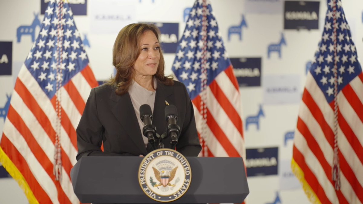 Vice President Harris to campaign staff: The baton is in our hands. We who believe in the sacred freedom to vote. We who believe in the freedom to live safe from gun violence. We will fight for reproductive freedom