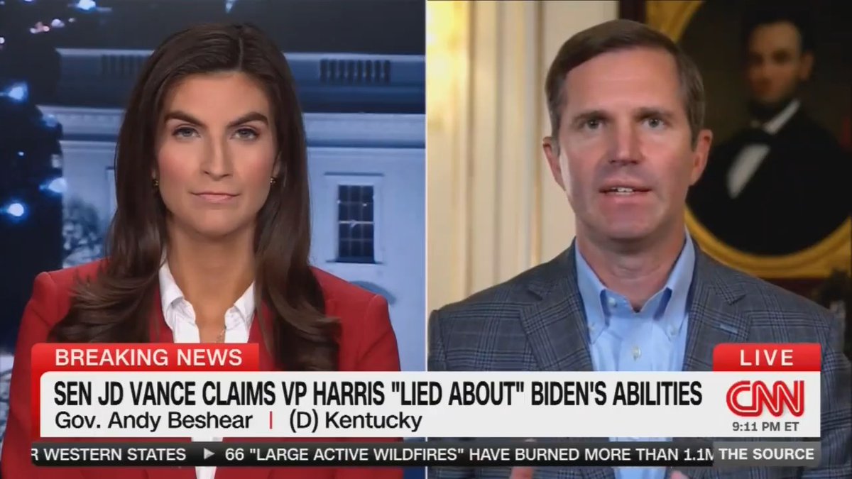 Gov. Andy Beshear: The problem with JD Vance is he has no conviction. But I guess his running mate has 34