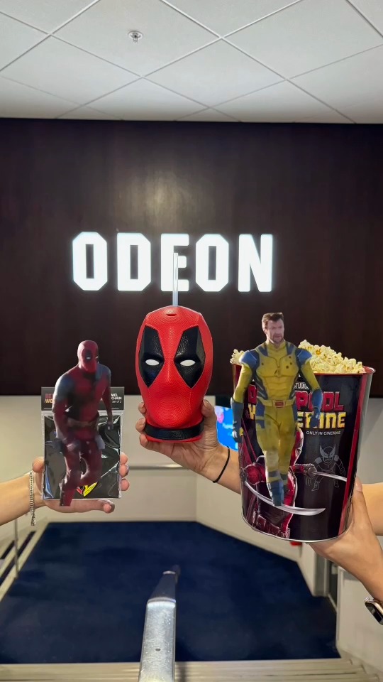 The #DeadpoolandWolverine Collectors Combo is available at ODEON from TODAY🟥⚔🟨 Including a filled Deadpool &amp; Wolverine popcorn tin, Deadpool Collectors cup AND the option to add on a best friend keychain!🤩 Deadpool &amp; Wolverine comes to cinemas on Thursday! #LFG