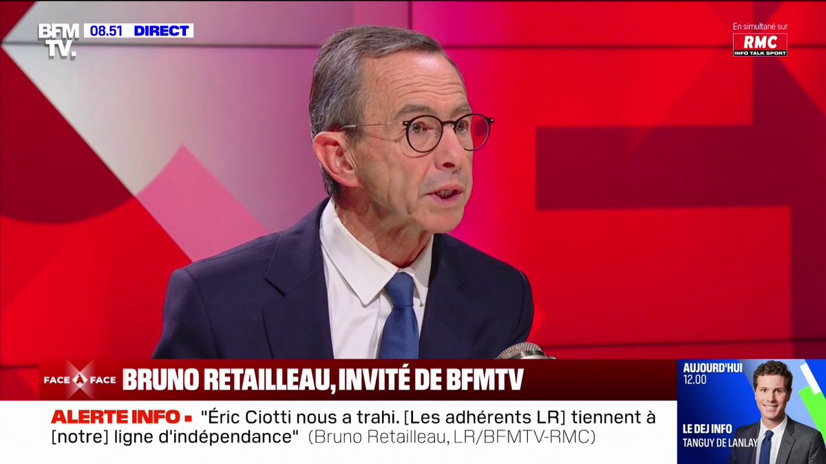 "Du sol au plafond", Bruno Retailleau estime qu'il faut "tout changer" chez les Républicains