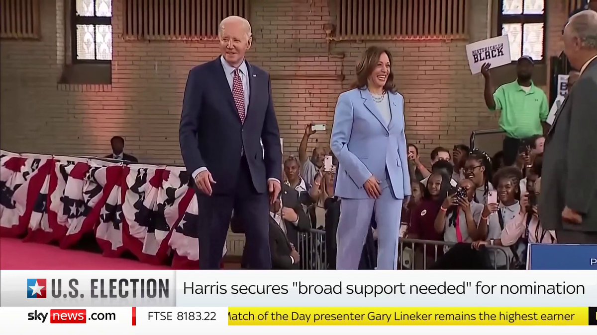 'There is palpable excitement and unity around Kamala' VP for Stonewall Democrats @NBrancolini told Kamali Melbourne that the general feeling across the Democratic party is 'pure joy' as Kamala Harris becomes the 'presumptive nominee'. 📺 Sky 501