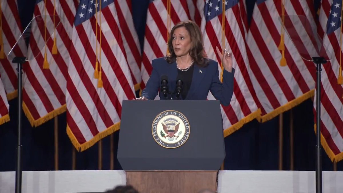 Packed crowd erupts into chants of "WE’RE NOT GOING BACK” when Vice President Harris mentions Trump’s Project 2025