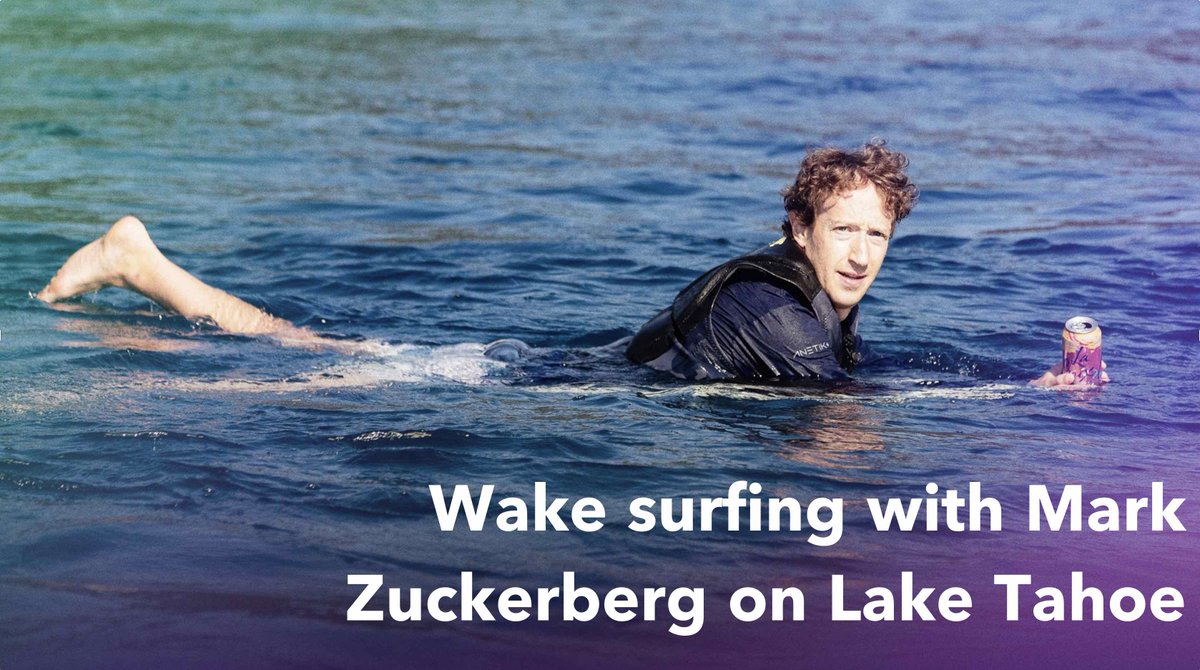 Wake surfing (or trying to) with Mark Zuckerberg, Priscilla Chan & a La Croix.