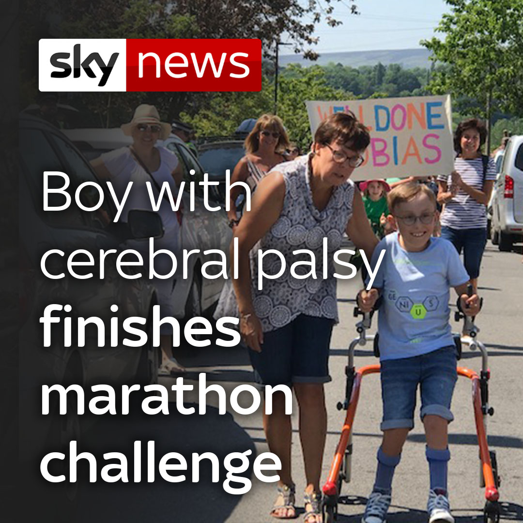 This is the moment a nine-year-old boy with cerebral palsy finishes his 'ginormous challenge' deserves unlimited retweets 👍