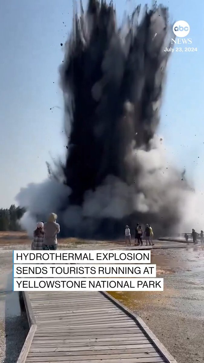 A hydrothermal explosion Tuesday morning at Yellowstone National Park sent people running for cover and prompted the closure of an area containing several geysers.