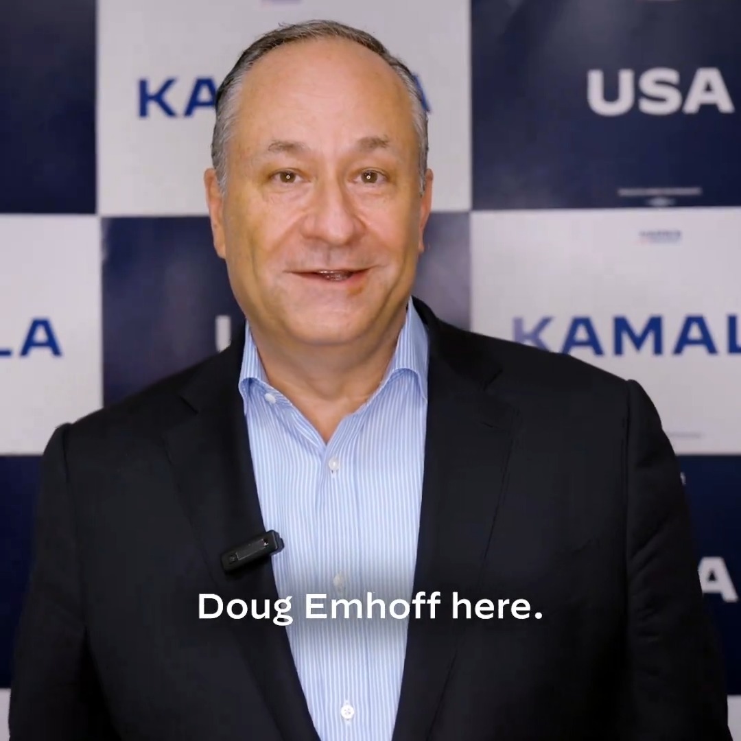My wife, Vice President Kamala Harris, is running for president. She needs your support. We need you to register, we need you to vote, and we need you to help elect her the next President of the United States. Visit and make a donation today.