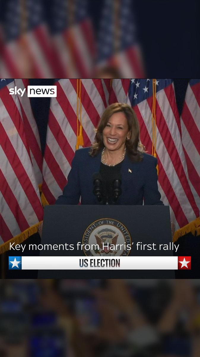 Kamala Harris talked about abortion rights, facing Donald Trump and asked people to get to work in her first speech at a campaign rally. Read more here:
