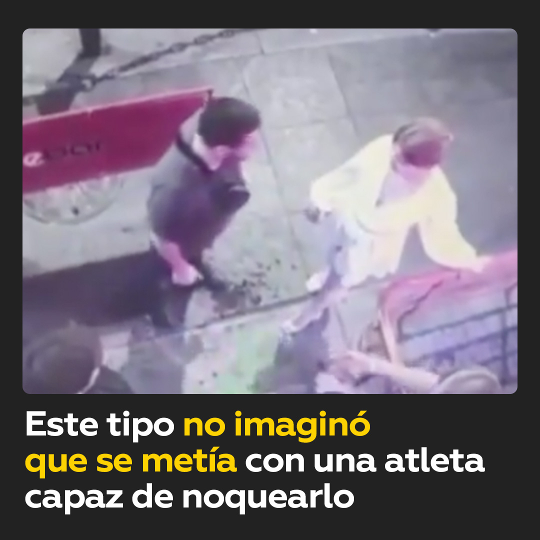 🇷🇺 | Una mujer noquea de dos golpes a un sujeto a la entrada de un club nocturno de San Petersburgo. Resultó ser una rusa campeona de artes marciales.