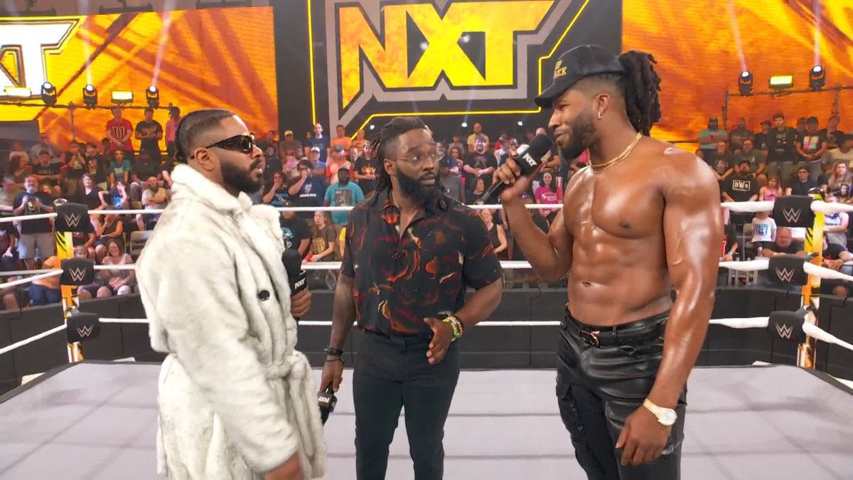 Well this was unexpected 😳 Tehuti Miles and PRYME Alexander just confronted Trick Williams and Trick was NOT having it... #WWENXT