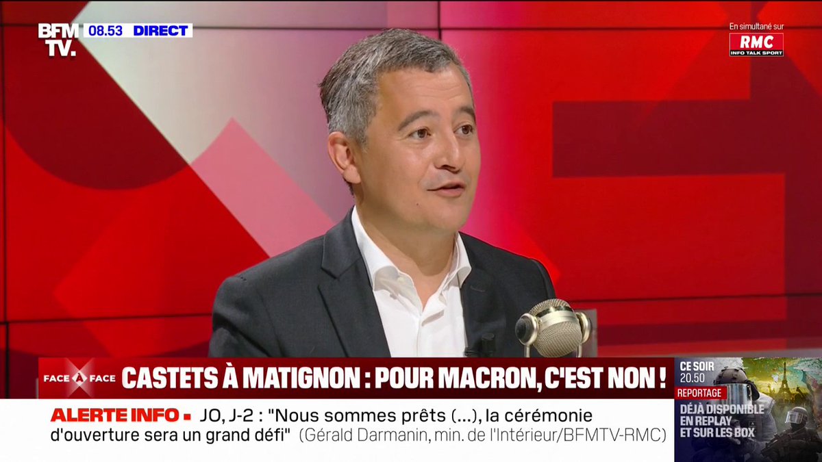 💬 "C'est un symbole pour parler de cette question de la sécession des élites" Gérald Darmanin explique pourquoi il ne porte plus de cravate