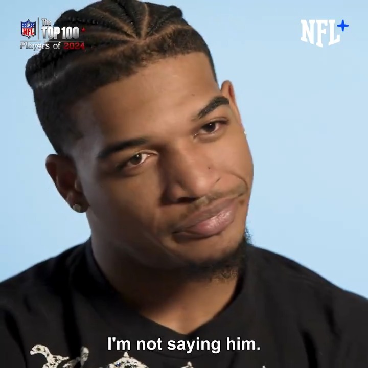 Ja'Marr isn't saying that guy's name. 😅🤫 #NFLTop100