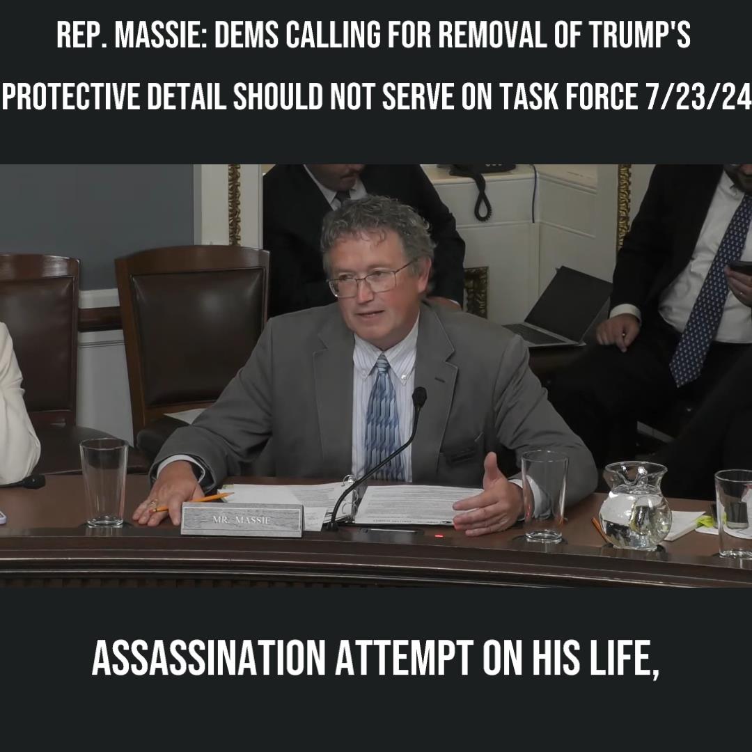 No Member legislating the removal of President Trump's Secret Service protection should serve on the Task Force investigating Trump's near assassination. These members have already displayed politicized malice, and Speaker Johnson should block their appointments.