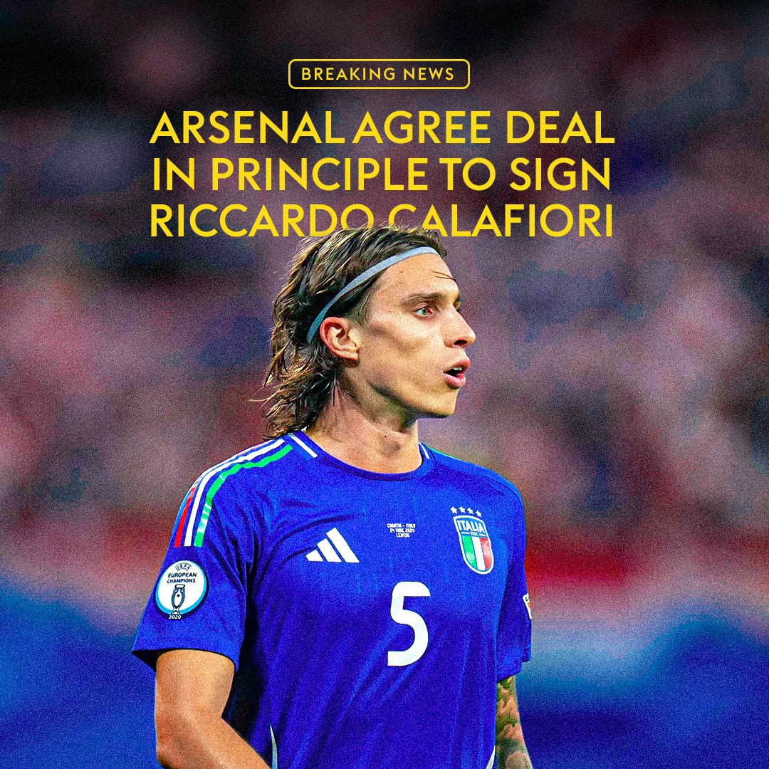 BREAKING: Arsenal have an agreement in principle with Bologna for the signing of Riccardo Calafiori 🔴 The fee is in the region of £42m 💰