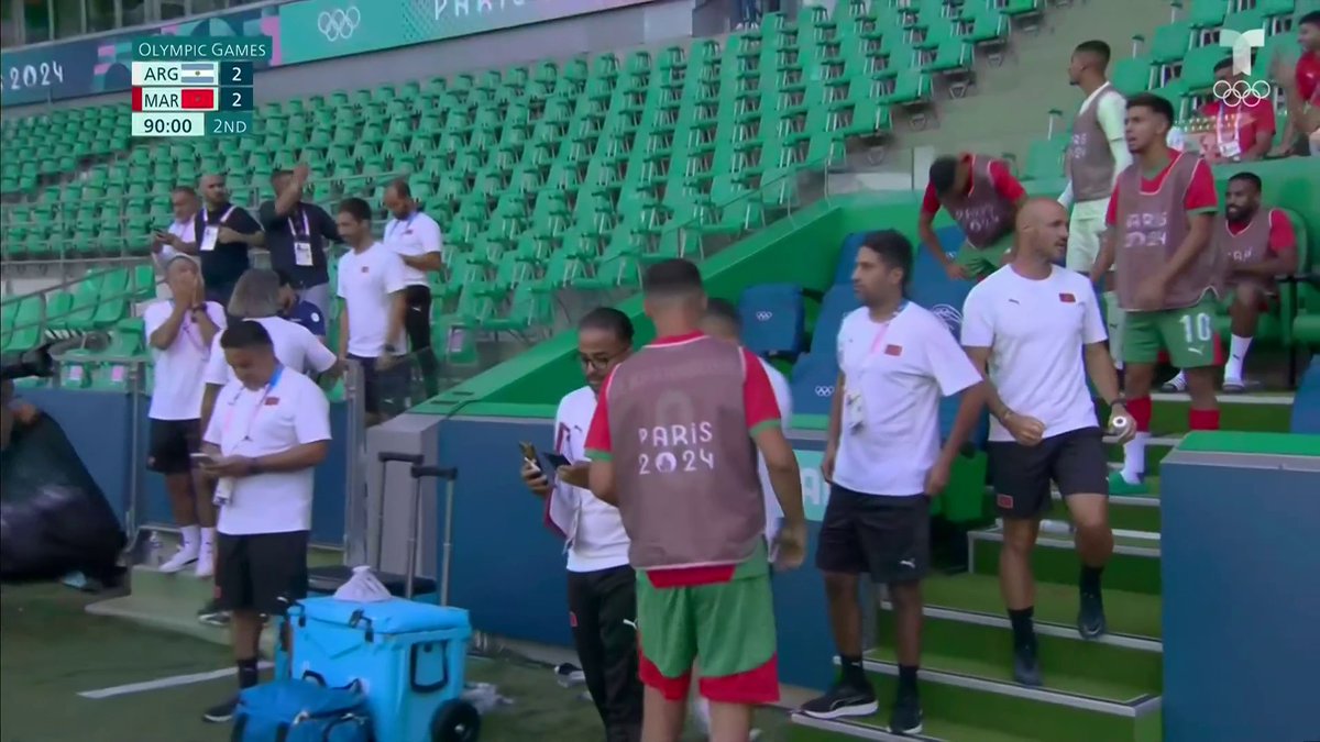 HAVE YOU EVER SEEN ANYTHING LIKE THIS? 🤯 A VAR review rules out Argentina's equalizer—two hours after it was scored. So it's 2-1 Morocco, with three minutes to play, & they hold on for the win. 😅 Football in 2024. Just surreal. 🤪