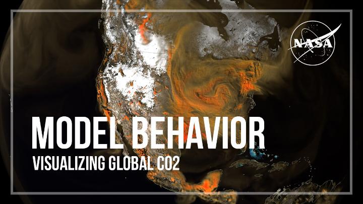 Watch carbon dioxide move through Earth’s atmosphere. With this high resolution model, scientists can see CO2 rising from sources like power plants, fires, and cities and watch how that carbon dioxide spreads via wind patterns and atmospheric circulation.