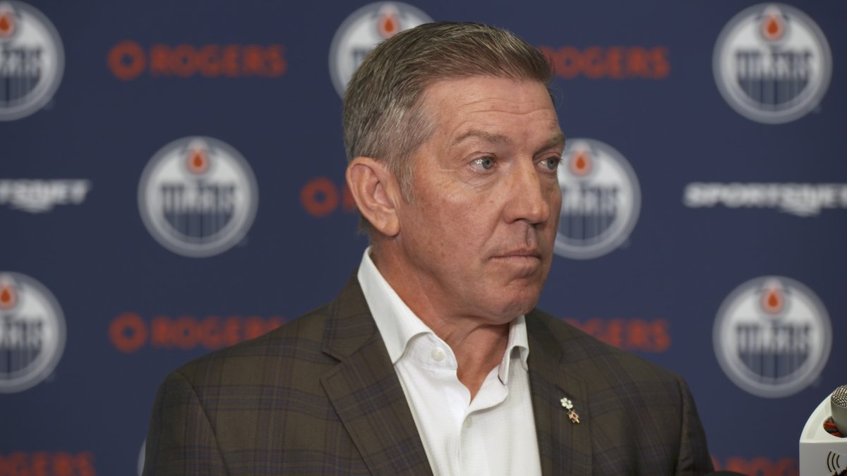 Respect Group co-founder &amp; former NHL player Sheldon Kennedy speaks with the media in Edmonton as Stan Bowman is announced as the 11th General Manager in #Oilers franchise history.