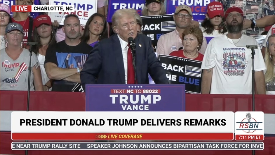 Trump claims Kamala Harris “shouldn’t even be allowed to run for president” because she’s “committing crimes” (He is literally a convicted felon)