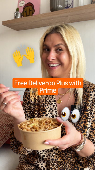 A takeaway made cheaper thanks to free Deliveroo Plus Silver, included in your Prime membership 😋🥡