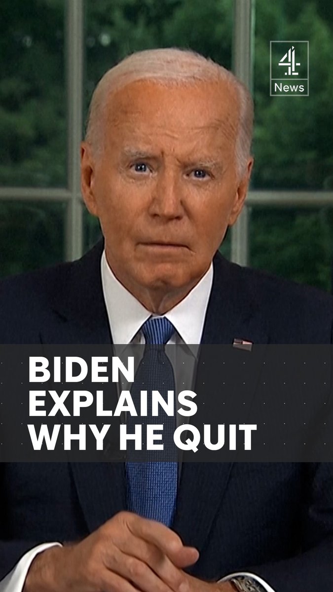 “Nothing can come in the way of saving our democracy - that includes personal ambition.” President Joe Biden explains why he quit the presidential race and endorsed Kamala Harris.