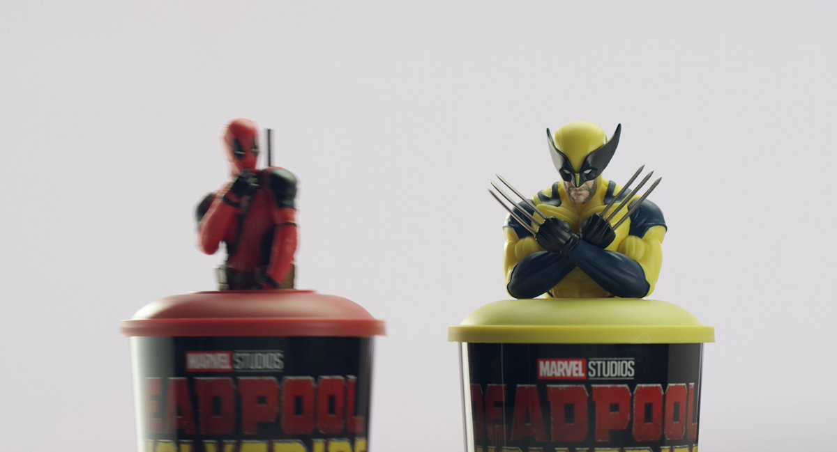 Who's side are you on? ❤💛 Deadpool and Wolverine cups and toppers are now on sale at your local Cineworld 🥤🎬