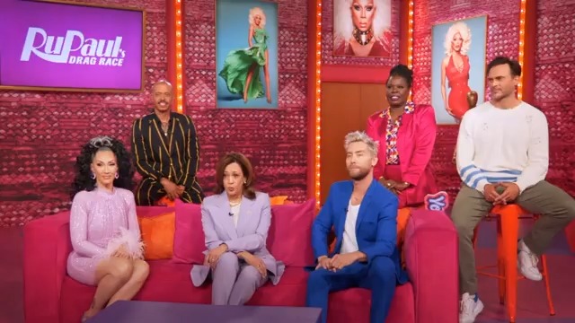 Kamala Harris appears on ‘RuPaul’s Drag Race’ with a voting message.