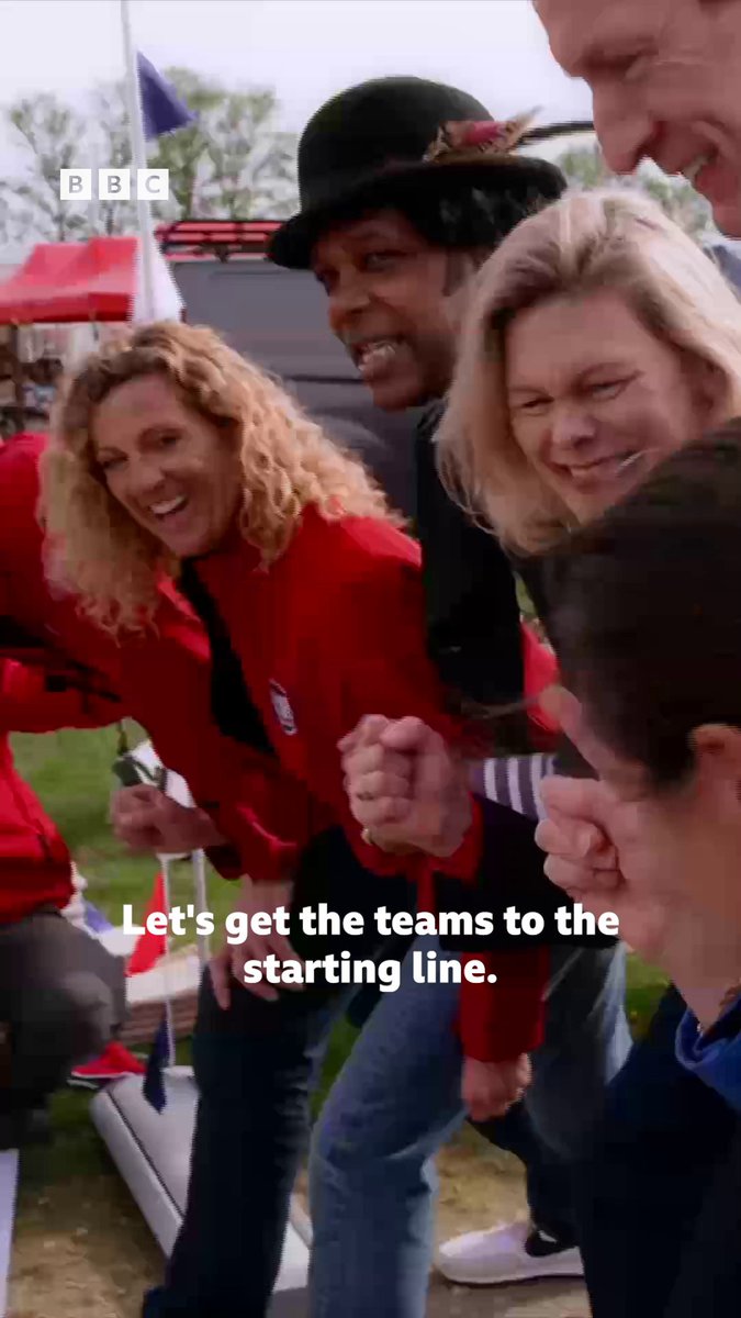 ...And they're off! 🏁 Sally Gunnell OBE Mark Foster Dame Sarah Storey Richard Whitehead MBE Founder of TRWF Natasha Raskin Sharp Danny Sebastian Kate Bliss #BBCBargainHuntGames