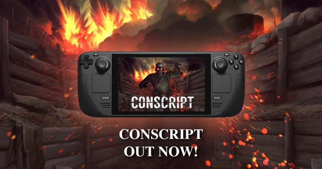 WW1 survival horror game, CONSCRIPT is out now on PC and consoles! To celebrate the release, we're giving away another 1TB Steam Deck OLED and a bunch of HyperX Cloud III headsets! Enter the giveaway: Buy CONSCRIPT now: