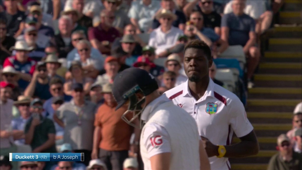 "A shocked hush around Edgbaston" 😯 Two in two for the West Indies and both England openers are gone 🤐