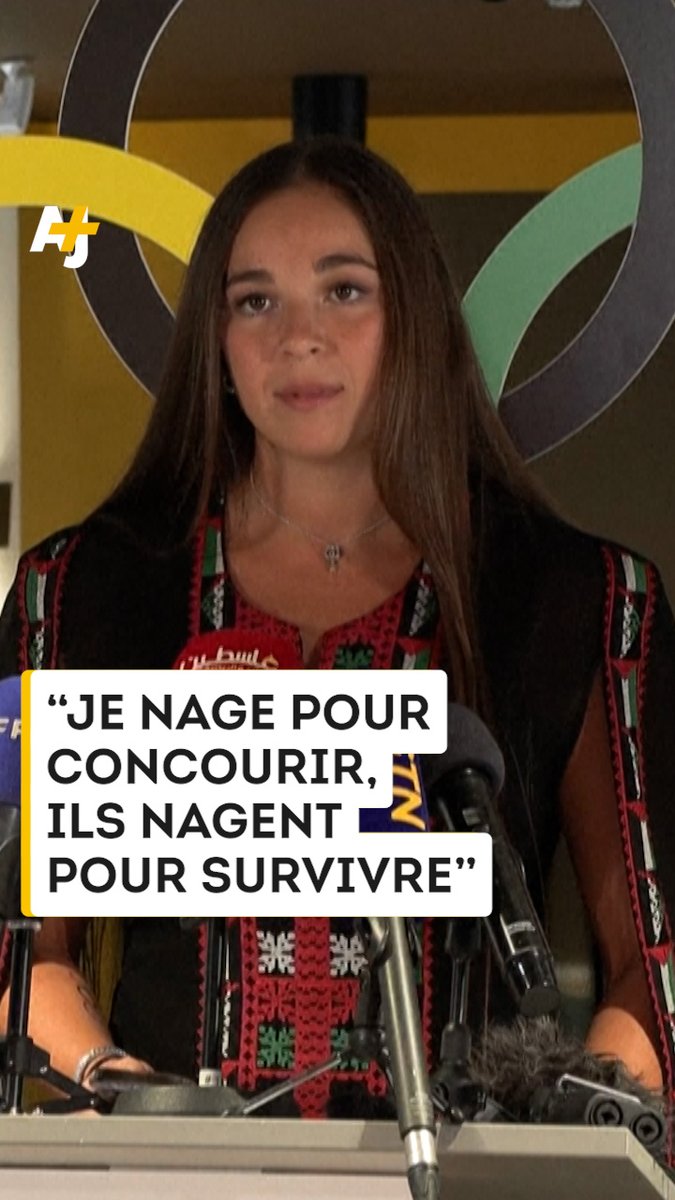 “Je nage pour concourir, ils nagent pour survivre.” Écoutez ce discours de Valerie Tarazi, une nageuse américano-palestinienne qui participe aux JO de Paris 2024.