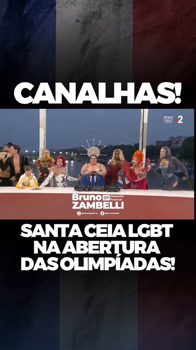 Cerimônia de abertura das Olimpíadas já começou repleta de heresia e blasfêmia, desrespeitando a Sagrada Ceia. Todos os cristãos do mundo deveriam boicotar isso. #BoicoteAsOlimpiadas