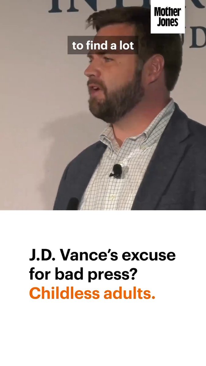 THIS JUST IN: JD Vance didn't just go after Kamala Harris as a "childless cat lady." At a 2021 event, he said he got bad press because most journalists are "unhappy," "miserable," and "angry" due to the fact they're "childless adults."