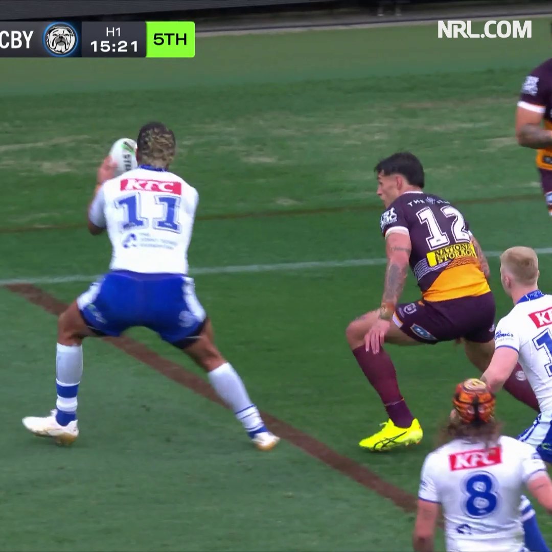 WHAT A TRY 🤯 #NRLBroncosBulldogs @telstra Moment of the Match