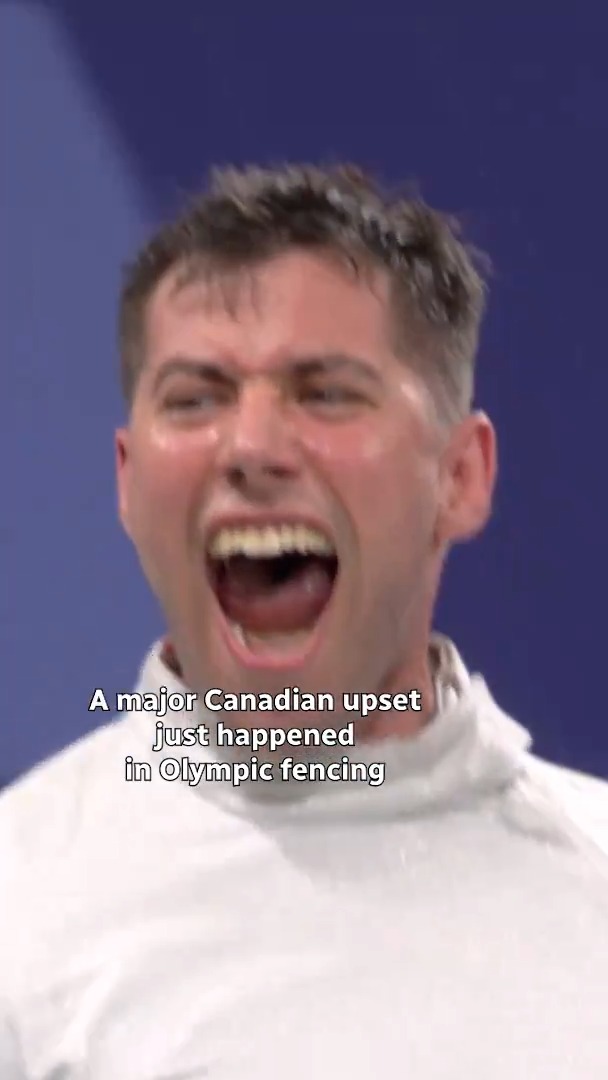 HUGE moment for Canadian fencing at #Paris2024 Fares Arfa 🇨🇦 defeated 3-time defending gold medallist Áron Szilágyi 🇭🇺 in men's sabre FencingCanadaEscrime