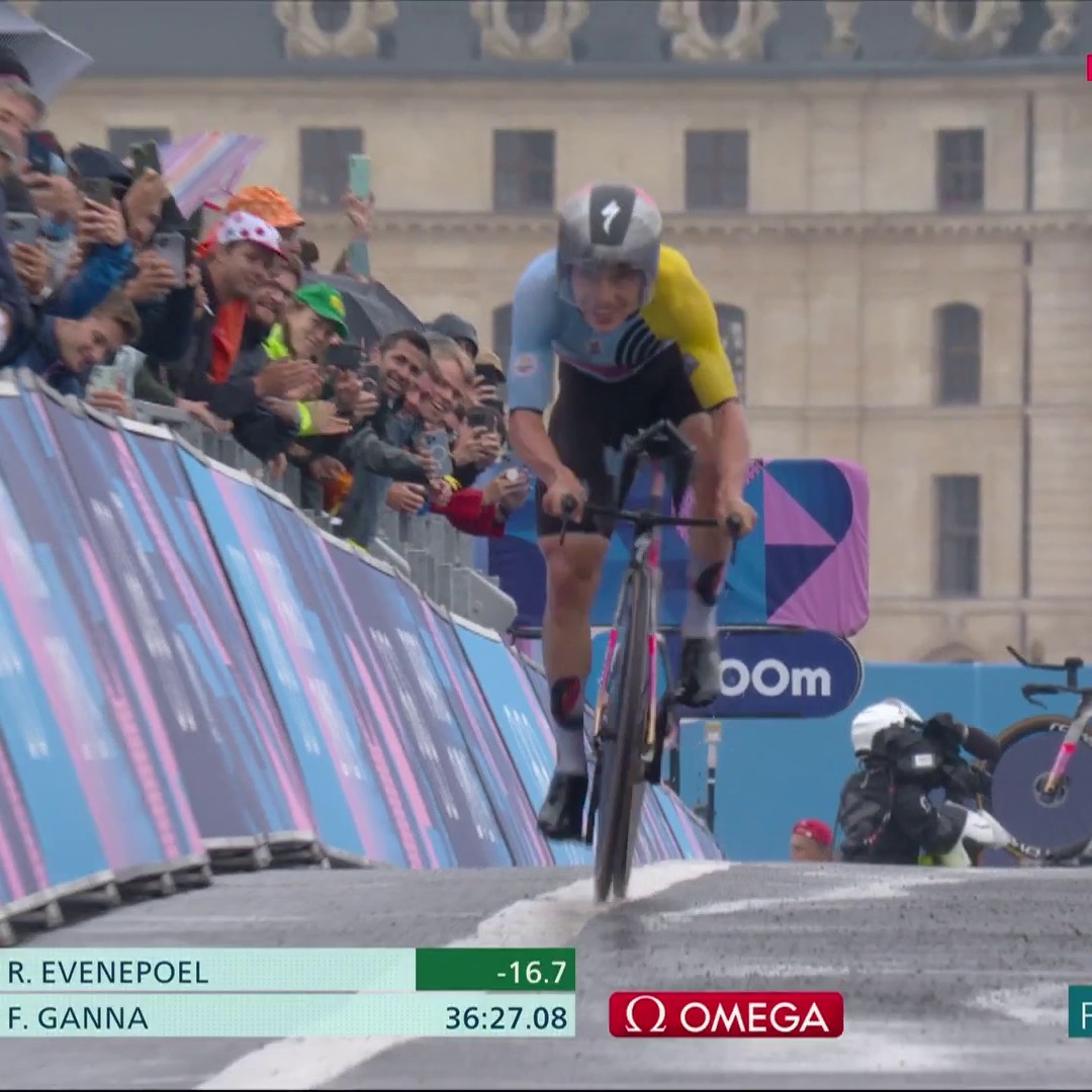 ๐ Le roi du chrono, c'est Remco ! Evenepoel dรฉcroche le titre de champion olympique du contre-la-montre devant Filippo Gana et Wout van Aert. Les Jeux Olympiques de #Paris2024, c'est en intรฉgralitรฉ sur Eurosport via @StreamMaxFrance #LesRP