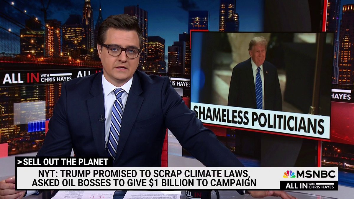 BREAKING: Massive Trump scandal Uncovered Trump asks oil company executives for $1Billon In exchange for rolling back all climate regulations.