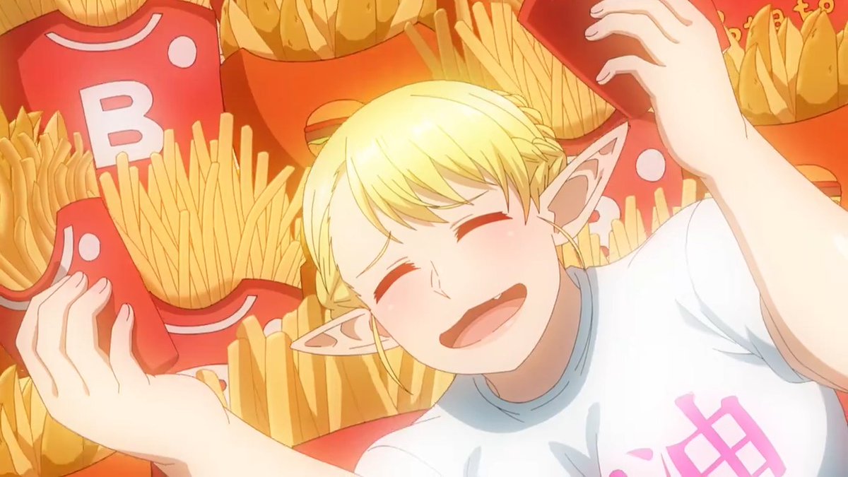 ／ 第4️⃣話『男爵の犬と浮揚の豚』 🍟ノンクレジットOP公開🍟 ＼ #エル痩せ OP主題歌 『フライド☆プライド』 第4話では、頼加と奥が 新しくダンスに加わっています！ 是非「#ポテトダンス」で踊ってみてね❣️