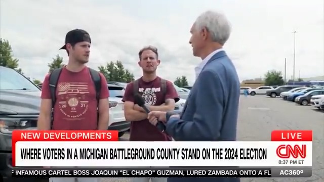 CNN: "Does Kamala Harris getting in the race change the equation at all?" MICHIGAN AUTO WORKER: "Change it? It ruins it. She gets in — we're done." CNN: "Done with what?" MICHIGAN AUTO WORKER: "America is done for."