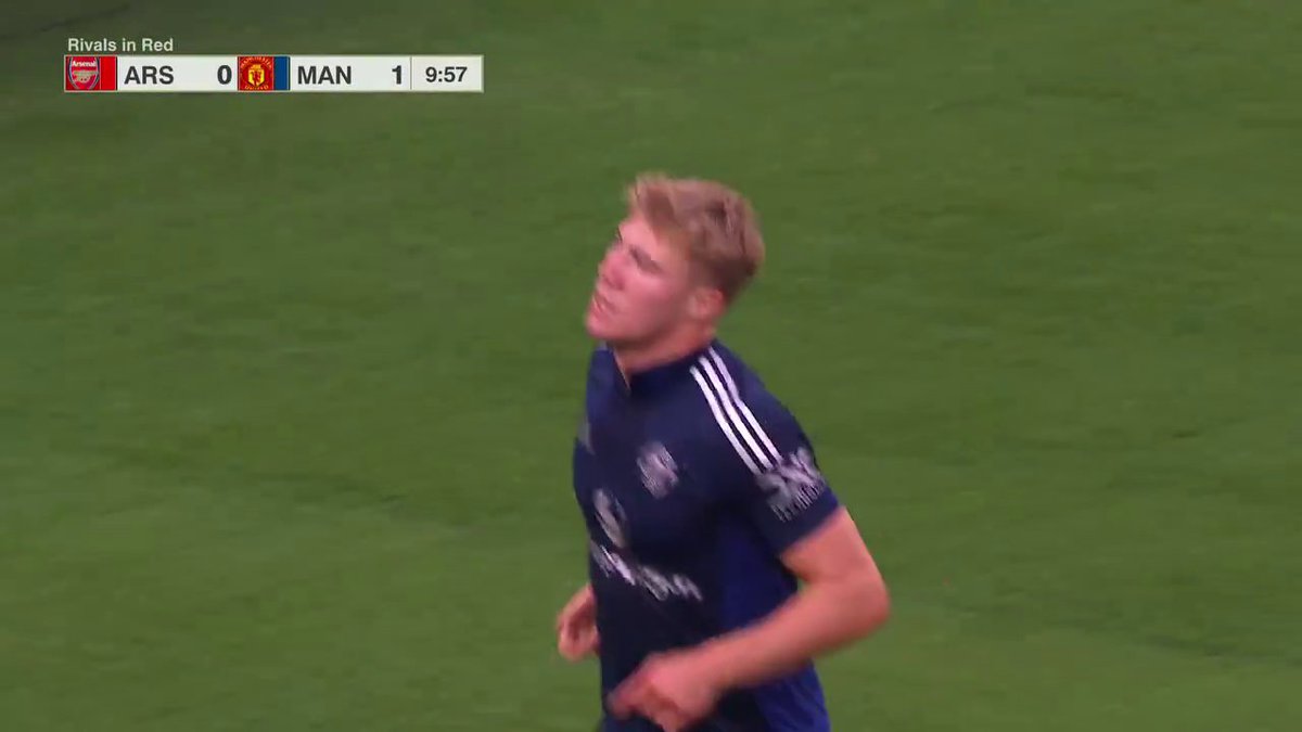 🚨🚨| Rasmus Højlund opened the scoring for Manchester United in pre season friendly vs Arsenal.