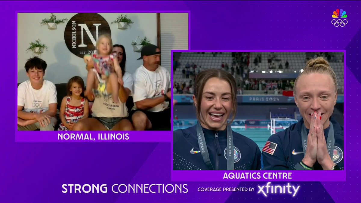 From Paris to Normal, Illinois - it's PURE ENERGY for American silver medalists Kassidy Cook and Sarah Bacon! NBC Olympics | @xfinity #ad