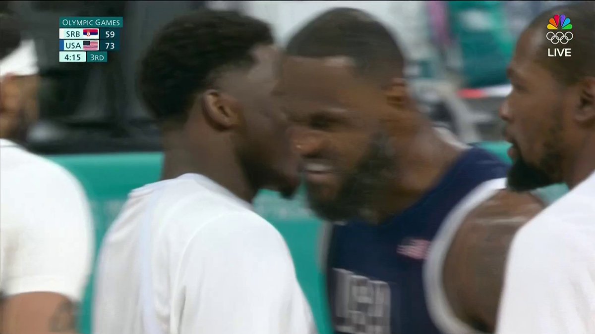 GET OUT OF HIS WAY‼️ LeBron James is FEELING IT. #ParisOlympics 📺 NBC and Peacock